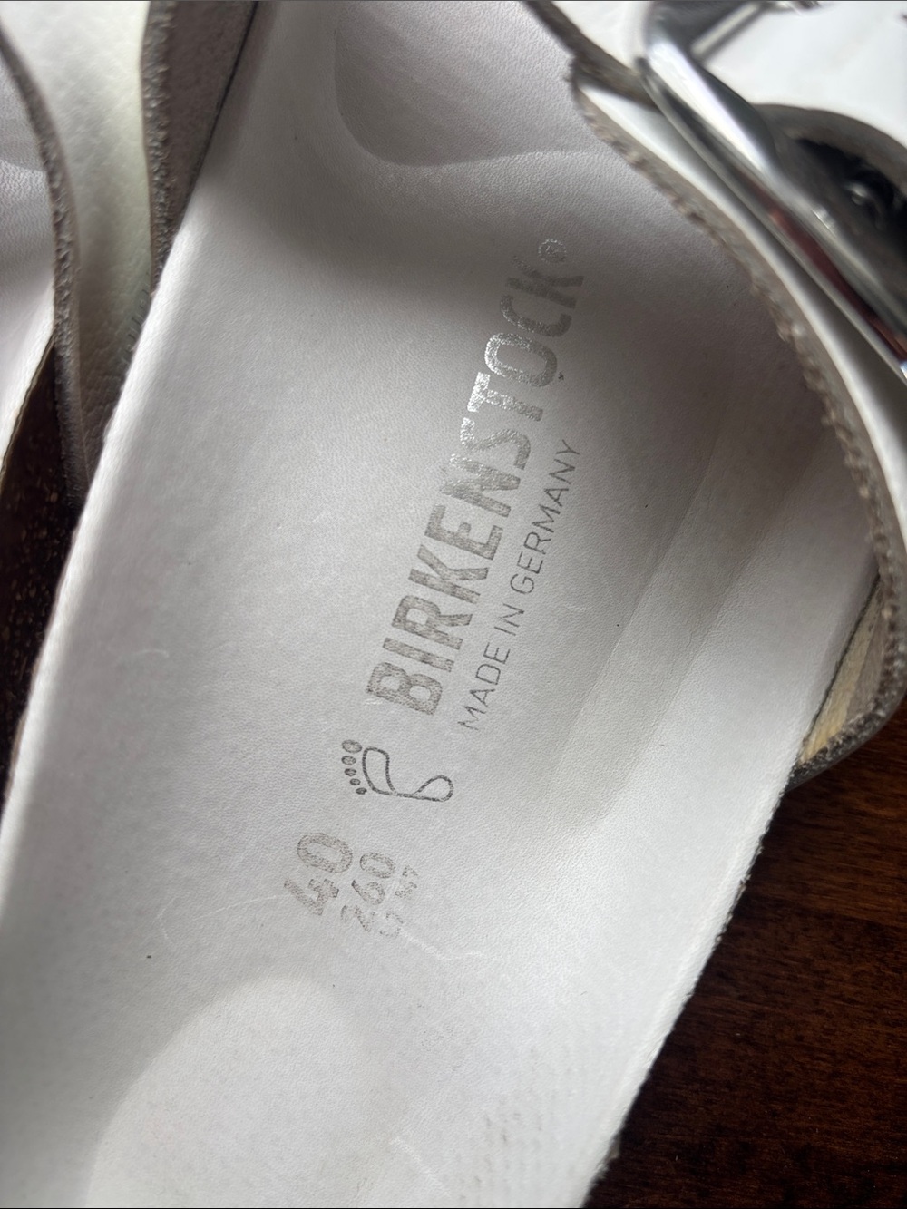 Birkenstock White Madrid Big Buckle Slide Sandals - Single Strap - Picture 6 of 6